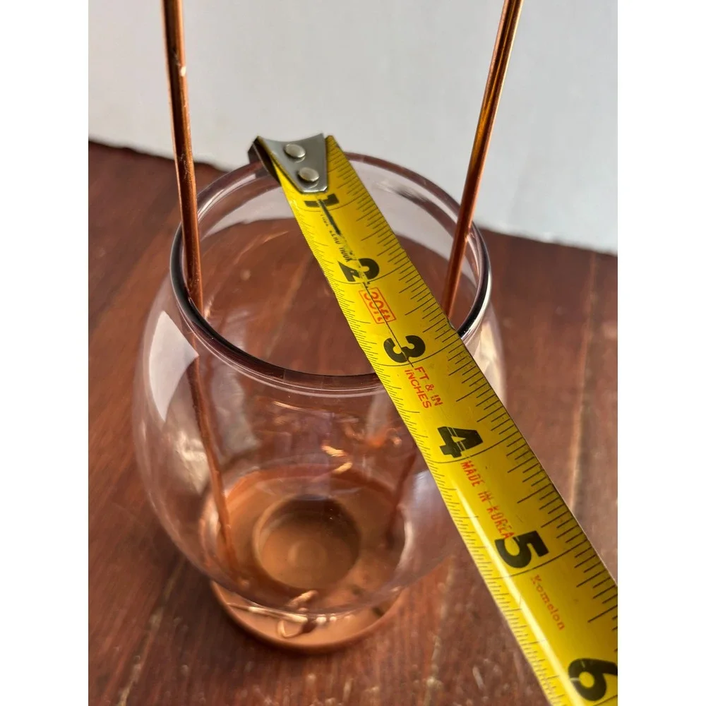 Copper Dragonfly Tea Light Candle Holder with Glass‎ Hurricane Shade Lantern 12